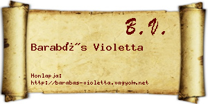 Barabás Violetta névjegykártya